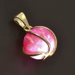 Goldpoint Zlatý přívěsek růžový opál v klícce Váha: 1.70 g