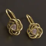 Goldpoint Zlaté náušnice růžový zirkon Váha: 1.72 g