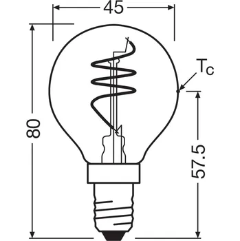 Lampička OSRAM LED Vintage P40 E14 4,9W 922 Spiral Filament gold dim zlaté průhledné