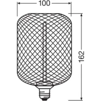 Lampička OSRAM Decor LED slámové vlákno čtvercové E27 3,5W černé 1800K černá