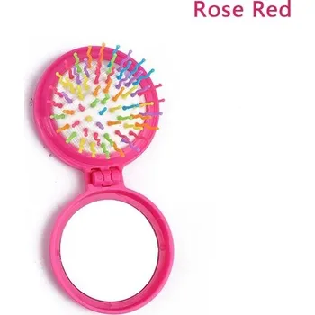 hřeben Cestovní hřeben se zrcátkem | skládací hřeben - Tmavě růžová