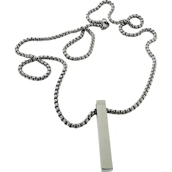 Náhrdelník Náhrdelník s vertikálním hranolem a krabicovým řetízkem Stříbrná