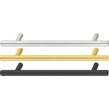 Nábytkové kování Ocelová úchytka hrazda Matná černá, délka 168 mm