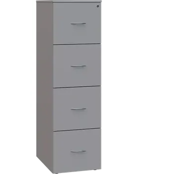 Kartotéka NXKA 44 kartotéka, 4-zásuvková, s centrálním zámkem, 1450x430x580, šedá