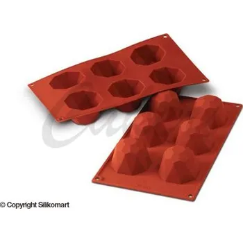 Čokoláda Forma silikon terakota: DIAMANTY 6x92ml Ø6,8cm v.4,5cm