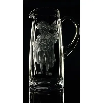 Sklenice džbán 1,5l s rytinou Krakonoše - ručně ryté (broušené) dárek pro milovníky Krkonoš