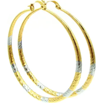 Náušnice Steel Jewelry Náušnice KRUHY GOLD 60 mm Chirurgická ocel NS240256 dárkové balení zdarma