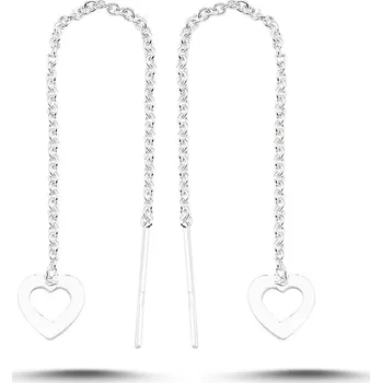 Náušnice Stříbrné řetízkové náušnice SRDÍČKO Ag 925; ≤0,5 g.