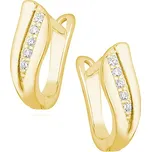 LUNICA Klasické stříbrné náušnice GOLD 0164 Ag 925; ≤2 g.