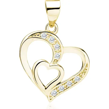 Přívěsek Stříbrný přívěsek zlatá srdíčka Ag 925; ≤1,2 g.