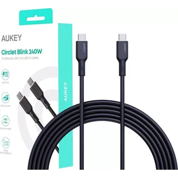 Silikonový kabel USB-C - USB-C 1m 240W PD od AUKEY