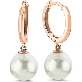 Náušnice Stříbrné kroužkové náušnice PERLA ROSE Ag 925; ≤3,7 g.