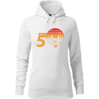 Dámská mikina DOBRÝ TRIKO Dámská mikina s potiskem 50 let myslivost Velikost dámské mikiny: L, Barva: Bílá