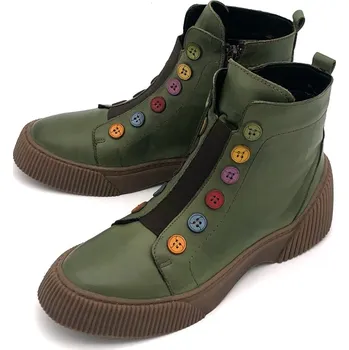 Dámská zdravotní obuv Dámská kožená kotníková obuv 3100-494 Iberius zelená Barva: Zelená, Velikost: 37