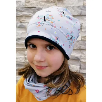 Čepice Dívčí čepice a nákrčníky Spark / BAMBUSOVÁ výplň / DVOJITÁ, zateplená Velikosti: XL nákrčník