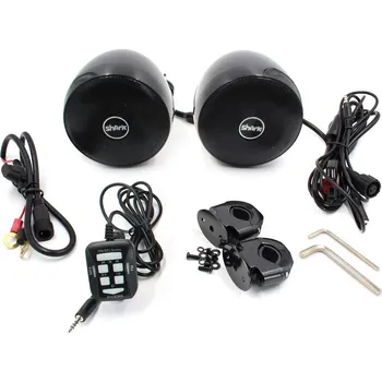 Reproduktor do auta Zvukový systém na motocykl, skútr, ATV s FM, USB, AUX, BT, barva černá