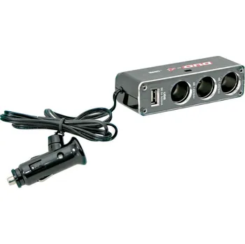 Autoelektrika CL roztrojka s USB 12/24V LAMPA