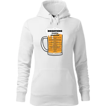 Dámská mikina DOBRÝ TRIKO Dámská mikina s potiskem Pivní desatero Velikost dámské mikiny: S, Barva: Bílá