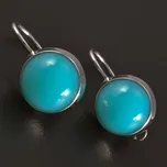 Goldpoint Náušnice z bílého zlata s tyrkysovým Achátem Váha: 3.33 g