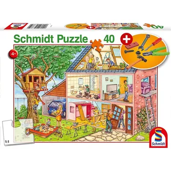 Puzzle SCHMIDT Puzzle Pracovití řemeslníci 40 dílků + dětské nářadí