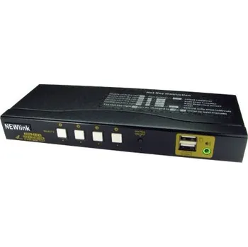 KVM přepínač Přepínač KVM 4portový USB, počet zobrazení: 1 1 NewLink, video připojení: HDMI
