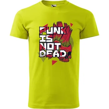 Pánské oblečení DOBRÝ TRIKO Pánské tričko s potiskem Punk Velikost: XL, Barva: Limetková