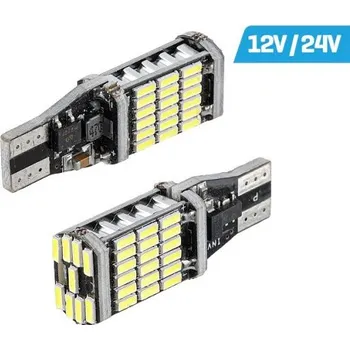 Žárovka LED T10/T15 bílé,12V/24V W16W W2,1x9,5d CANBUS - 2ks