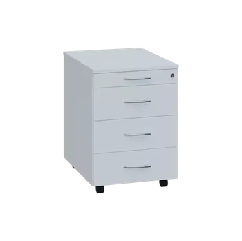 Zásuvkový kontejner NXKC - 01 kontejner pojízdný, 4-zásuvkový, deska 18 mm, centrální zámek, tužkovnice, bílá