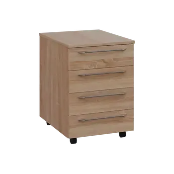 Zásuvkový kontejner LXK 2 - 01 kontejner pojízdný, 4-zásuvkový, deska 25 mm, bez zámku, dub bardolino