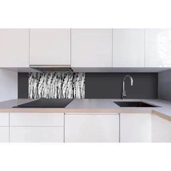 Obklad DIMEX | Dibond za kuchyňskou linku DBW-08040-137 | 80 x 40 cm | Černobílá tráva + Dibond deska za kuchyňskou linku DIMEX v rozměru 80 x 40 cm, motiv Černobílá tráva