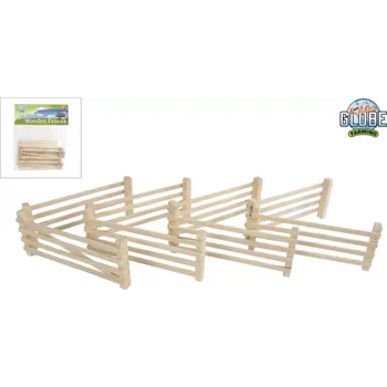 Dřevěná hračka Dřevěná sada plotů 1:32 8 ks Kids Globe (610226) (Doplňky Kids Globe - Dřevěná sada plotků pro zvířátka, 610226 - 8 kusů, 16 x 6,5 cm)