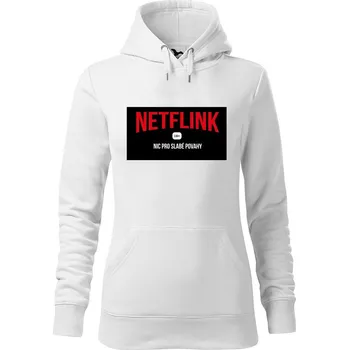 Dámská mikina DOBRÝ TRIKO Dámská mikina s potiskem Netflink Velikost dámské mikiny: XL, Barva: Bílá