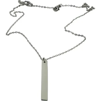 Náhrdelník Náhrdelník s úzkým plochým obdelníkovým přívěskem Stříbrná