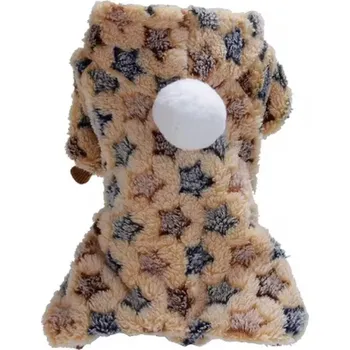 Obleček pro psa Zimní fleecový obleček pro malá a střední plemena psů Barva: 01 hnědá hvězdičky, Velikost: S