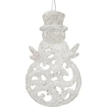 Vánoční dekorace ArtFir Vánoční dekorace SNEHULIAK 59 | stříbrná 12 x 7 cm