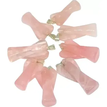 Přívěsek Velký růženínový přívěsek anděl – minerál lásky a duchovní ochrany (cca 3,5 cm)