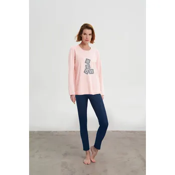 Dámské noční prádlo Vamp - Dámské pyžamo s okouzlujícím potiskem 19962 - Vamp pink powder L