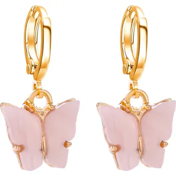 Náušnice Prosperk Náušnice kruhy s motýlky Barva: Růžová