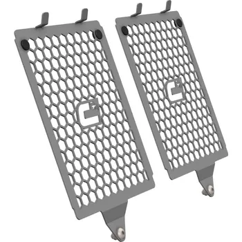 KRYTY PŘEDNÍCH CHLADIČŮ CROSSPRO BMW R 1300 GS, R 1300 GS TRIPLE BLACK, R 1300 GS TROPHY '23- STŘÍBRNÁ BARVA (NEREZ)