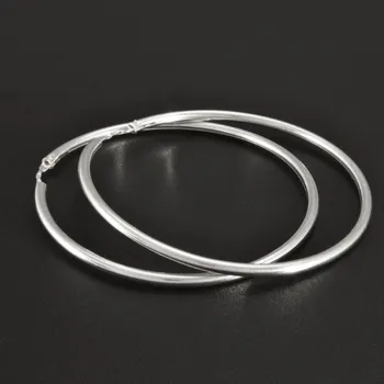 Náušnice Goldpoint Velké stříbrné kruhy kulatý profil Velikost: 50