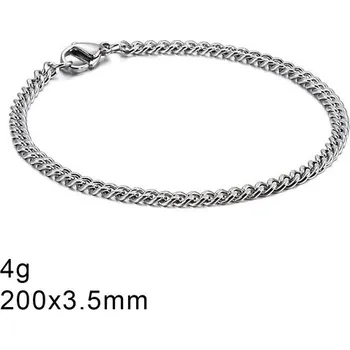 Náramek Ocelový náramek - Curb - 200 x 3.5 mm