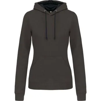 Dámská mikina K465 mikina s kontrastní kapucí dámská XS dark grey/black