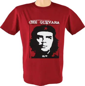 Pánské tričko Tričko Che Guevara červené (Tričko s kubánským marxistickým revolucionářem, krátký rukáv)