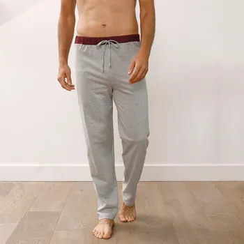 Dámské pyžamo Sada 2 rovných pyžamových kalhot šedá+bordó 40/42