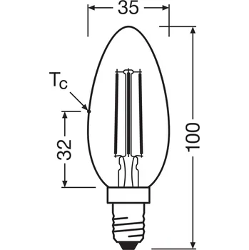 Lampička OSRAM LED žárovka s vláknem E14 3,8W 4000K 806lm