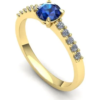 Prsten Prsten s přírodním safírem a diamanty PK21007 Materiál: Červené zlato 14kt, Velikost: 49