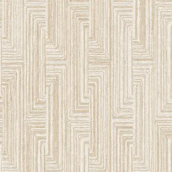 Tapeta Geometrická vliesová tapeta na zeď, béžová, SA524012, Santa Fe, Design ID