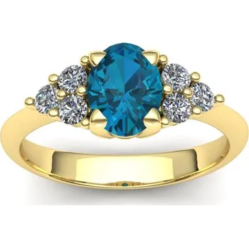 Prsten Prsten s topazem london blue PK20014 Materiál: Červené zlato 14kt, Velikost: 76