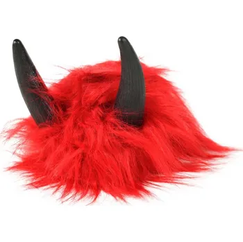 Karnevalová paruka Paruka červená s rohy a vlasy