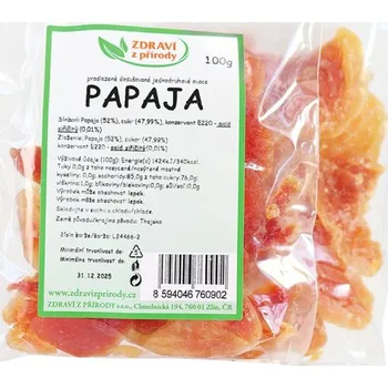Sušené ovoce IPJ NATUR s.r.o. Papaja plátky 100g ZP 2269